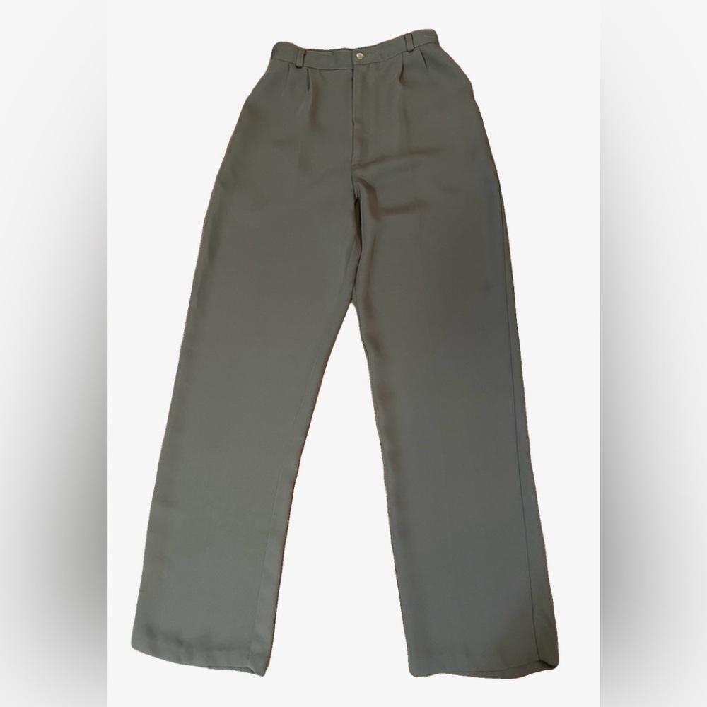 High waisted Wide Leg kaki Trousers